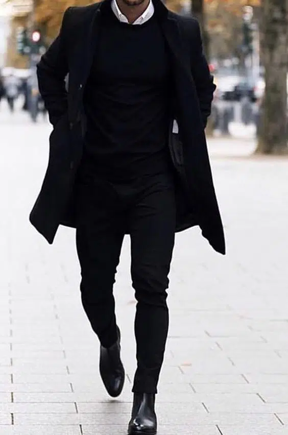 outfit con pants negro hombre