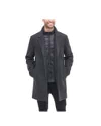 abrigo gris oscuro con cierre de cremallera extraible hombre