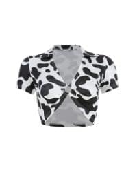comprar camiseta corta con estampado de vaca mujer