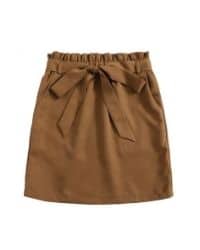 Falda corta marrón a la cintura