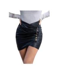 Minifalda de vinipiel con botones