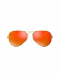 lentes de aviador con espejo dorado y naranja para hombre