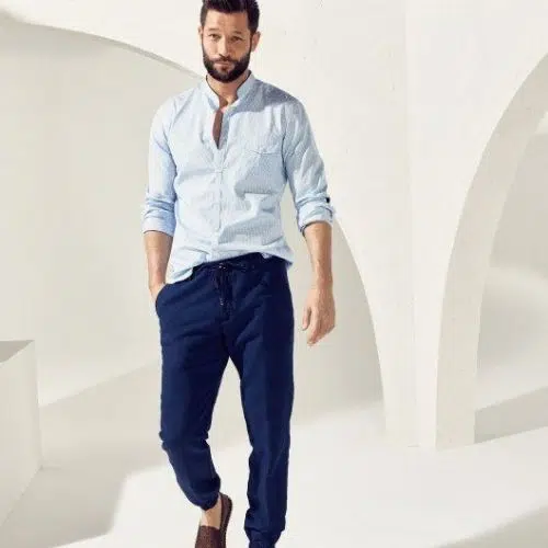 Outfit Pantalon Azul Hombre Formal Switzerland, SAVE 56% 