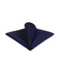 panuelo de bolsillo de seda azul con puntos para traje de hombre