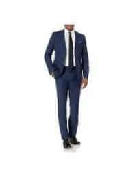 traje sastre de dos piezas azul con tela con textura para hombre