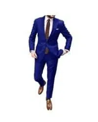 traje sastre de dos piezas azul electrico para hombre formal