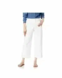 jeans color hueso de pierna ancha y cintura alta para mujer