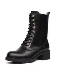 botas negras militar piel sintetica 