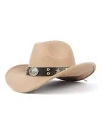sombrero vaquero de fieltro beige