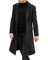 Abrigo largo de lana negro