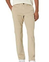 Pantalon de gabradina beige corte recto ajustado Amazon Essentials