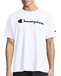 Playera blanca basica con estampado de logo Champion