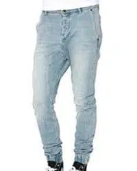 Jeans tipo jogger con elastico en tobillos