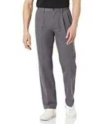 Pantalón plisado gris de cintura alta