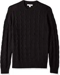 Suéter negro de tejido de punto con cuello redondo