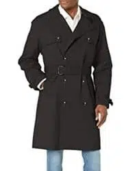 Trench coat negra con doble abotonadura 