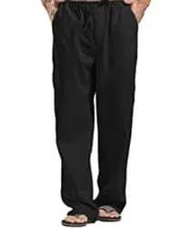 Pantalón negro baggy con cintura ajustable
