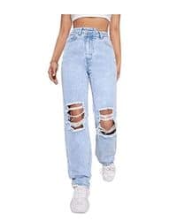 Outfit grunge de mujer jeans rotos y medias de red 】