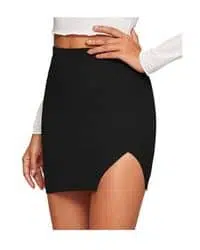 minifalda negra con abertura 