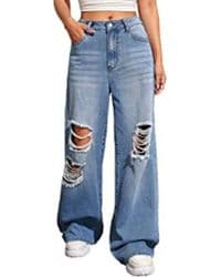 Jeans baggy desgastados de cintura alta
