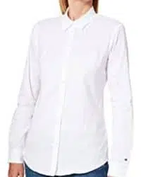 Camisa básica blanca de manga larga y botones