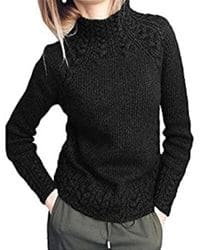 Suéter tejido de cuello redondo y manga larga