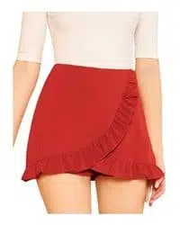 falda short roja con olan 