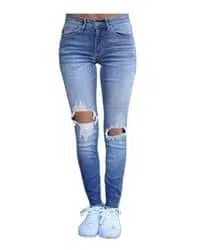 jeans con agujeros en la rodilla 